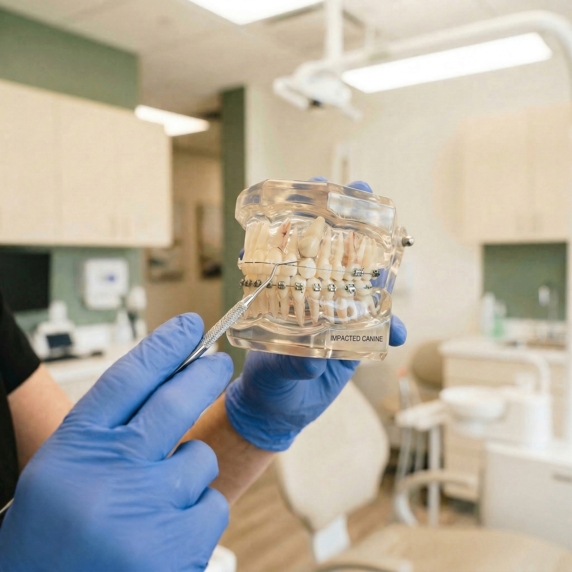 Impacted canine dental model